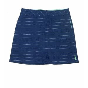 Lady Hagen Navy Blue Mini Skirt with Dotted Lines